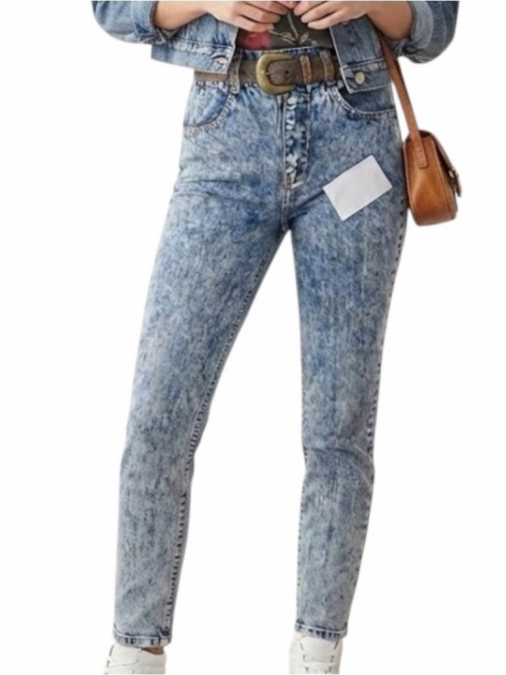 JOEY FRESCO Vintage 80s Acid Wash Raw Hem High Waist Jeans Size 4 6